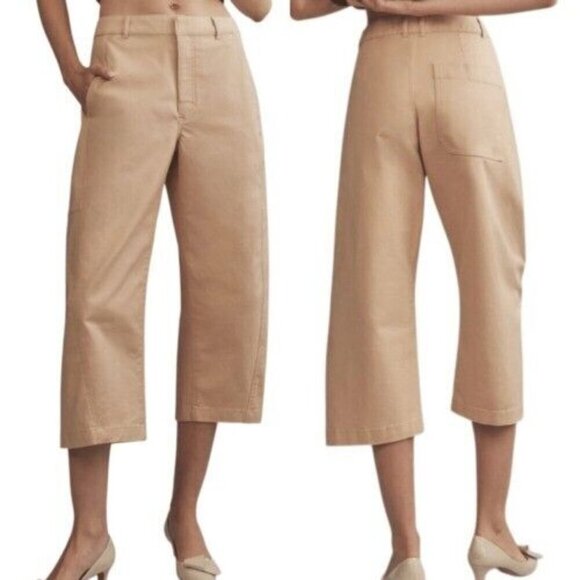 Maeve Curved Cropped Chino Pants Beige 20W - Picture 3 of 3